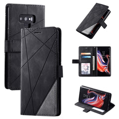 Samsung Galaxy Note 9 Case Skin Feel Splicing Horizontal Wallet - Black