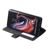 Samsung Galaxy Note 9 Case Skin Feel Splicing Horizontal Wallet - Black