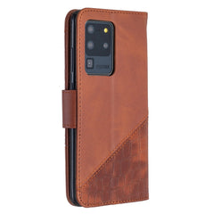 Samsung Galaxy S20 Ultra Case Matching Color Crocodile Texture - Brown