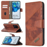 Samsung Galaxy S20 Ultra Case Matching Color Crocodile Texture - Brown