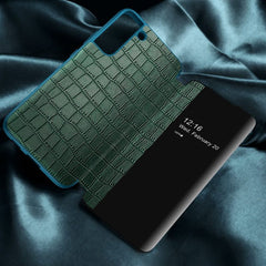 Samsung Galaxy S22 5G Case Crocodile Texture Window View - Black