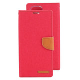 Samsung Galaxy S22 Ultra Case Mercury Canvas PU Leather Wallet - Red