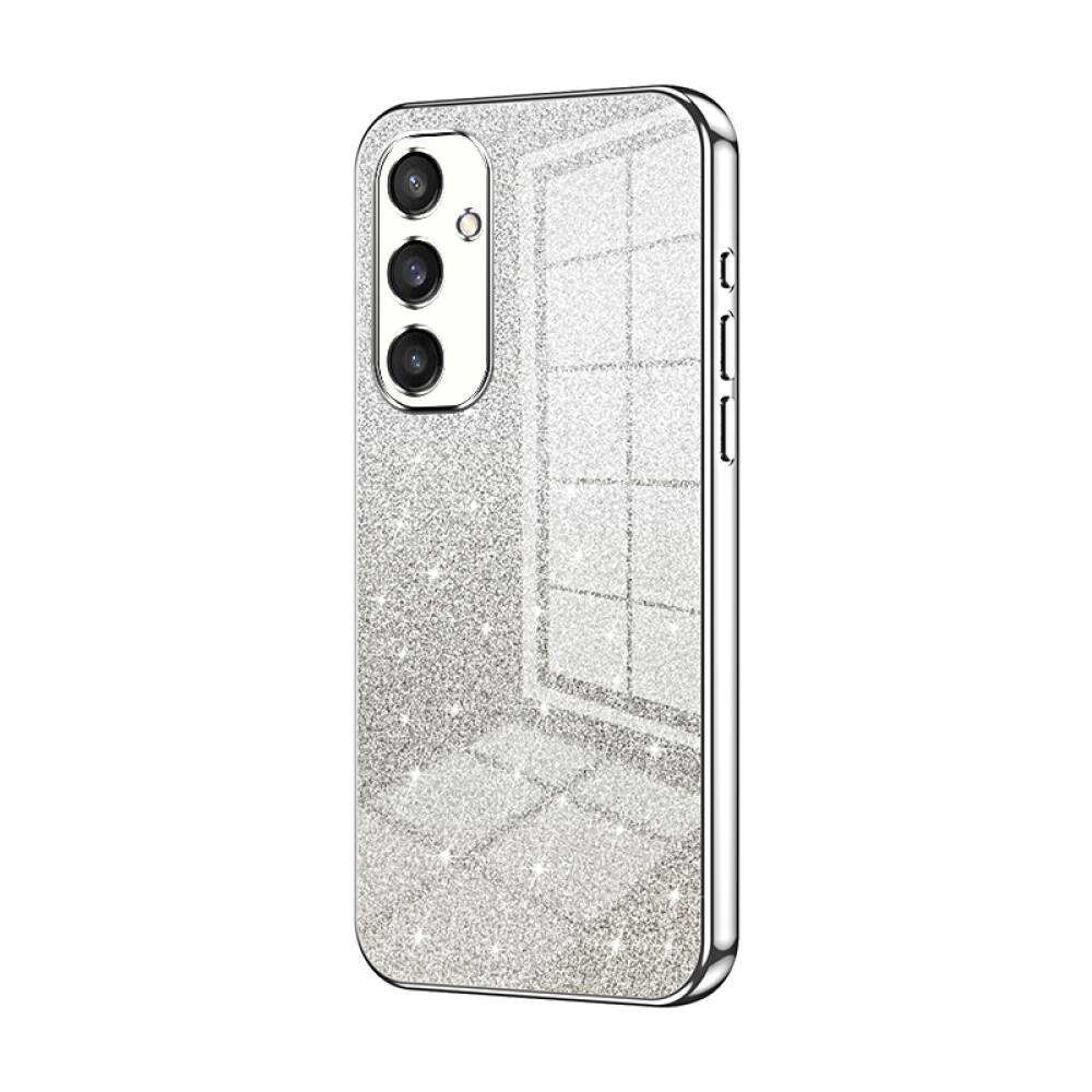 Samsung Galaxy S24 Case With Gradient Glitter Powder Electroplated - Silver