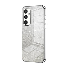 Samsung Galaxy S24 Case With Gradient Glitter Powder Electroplated - Silver