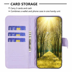 Samsung Galaxy S24 5G Case Diamond Lattice PU Leather Wallet - Purple