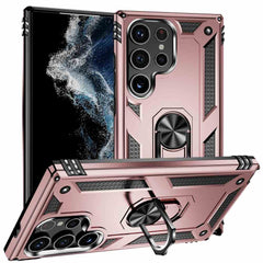 Samsung Galaxy S24 Ultra 5G Case with Metal Ring Holder - Rose Gold