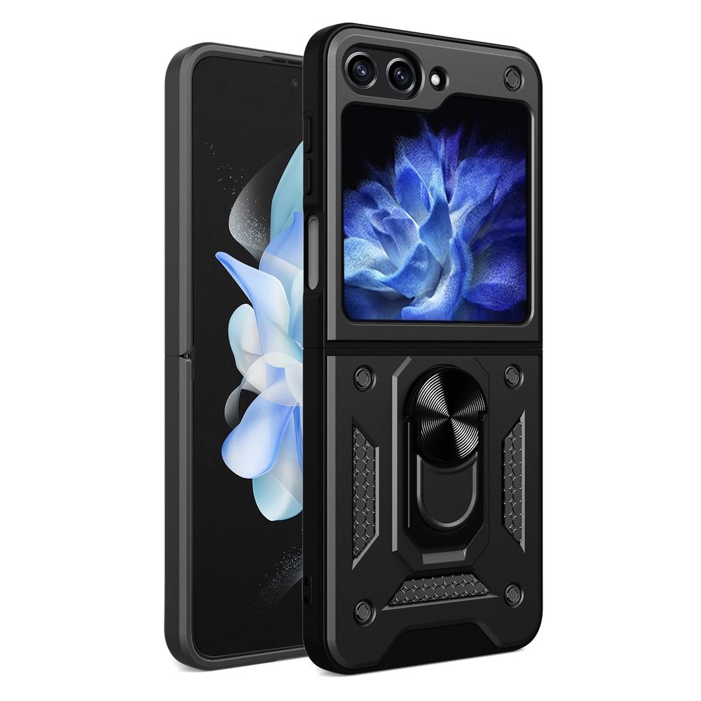 Samsung Galaxy Z Flip5 5G Case with 360 Degree Rotating Holder - Black