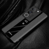 Vivo V29 Case Shockproof Leather Texture TPU - Black