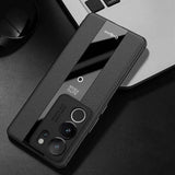 Vivo V29 Case Shockproof Leather Texture TPU - Black