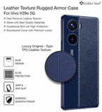 Vivo V29e Case Shockproof litchi leather texture TPU - Navy