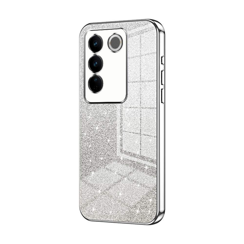 Vivo V27 Pro Case Shockproof Protective Glitter - Silver