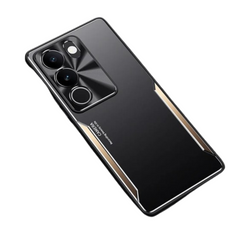 Vivo V29 Case Shockproof Protective TPU Hybrid Metal - Black Gold