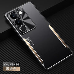 Vivo V29 Case Shockproof Protective TPU Hybrid Metal - Black Gold