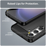 Samsung Galaxy S24 5G Case Shockproof Brushed Texture - Black