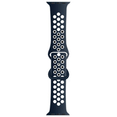 Silicone Strap For Apple Watch 41mm / 40mm / 38mm - Navy + White