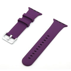 Silver Buckle Silicone Strap For Apple Watch Series 41 / 40 / 38mm - Purple