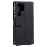 Samsung Galaxy S23 Ultra 5G Case Skin Feel Splicing Wallet - Black