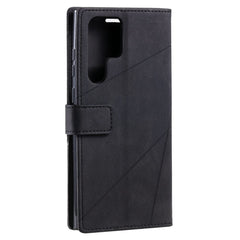 Samsung Galaxy S23 Ultra 5G Case Skin Feel Splicing Wallet - Black