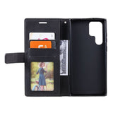 Samsung Galaxy S23 Ultra 5G Case Skin Feel Splicing Wallet - Black