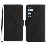 Samsung Galaxy M34 5G Case Stitching Embossing PU Leather - Black