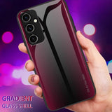 Samsung Galaxy A15 4G Case Texture Gradient Glass TPU - Red