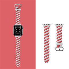 Two-color Twist Band for Apple Watch 49mm / 45mm / 44mm / 42mm - Red White