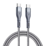 USB C Cable Fast Charging Nylon Braided 65W 1M - Grey