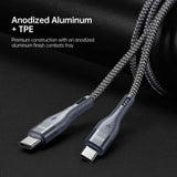 USB C Cable Fast Charging Nylon Braided 65W 1M - Grey