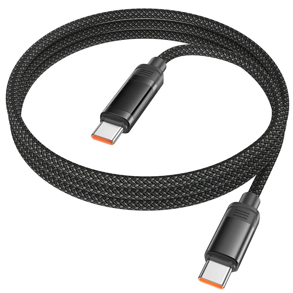 USB C to USB C Cable 100W PD Nylon Braided Metallic HOCO U126 - 1.2M