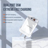 USB Wall Charger 35W GaN Ultra Fast Charger w/ USB-C & USB-A