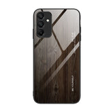 Samsung Galaxy A15 Case Wood Grain Glass - Black