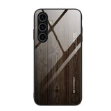 Samsung Galaxy S24 Plus 5G Case Wood Grain Glass - Black