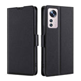 Xiaomi 12 Pro Case Dual-side Magnetic Buckle PU Leather - Black