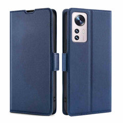 Xiaomi 12 Pro Case Magnetic Buckle PU Leather - Blue