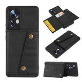 Xiaomi 12 Pro Case PU leather With Four Cards Slots - Black