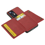 Xiaomi 12 Pro Case PU leather Four Cards Slots - Red