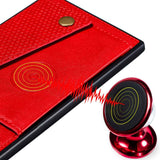 Xiaomi 12 Pro Case PU leather Four Cards Slots - Red