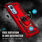 Xiaomi 12 Pro Case Made With TPU and PU Ring Holder - Red