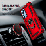 Xiaomi 12 Pro Case Made With TPU and PU Ring Holder - Red