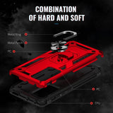 Xiaomi 12 Pro Case Made With TPU and PU Ring Holder - Red