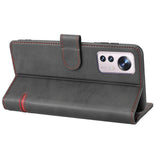 Xiaomi 12 Pro Case Magnetic Splicing PU Leather - Black