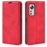 Xiaomi 12 Pro Case Flip PU Leather Magnetic - Red