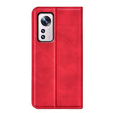 Xiaomi 12 Pro Case Flip PU Leather Magnetic - Red