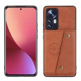 Xiaomi 12 Pro Case Double Buckle PU and TPU - Brown