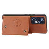 Xiaomi 12 Pro Case Double Buckle PU and TPU - Brown