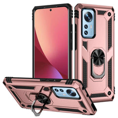 Xiaomi 12 Pro Case Secure Grip Matel Ring Holder - Rose Gold