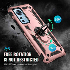 Xiaomi 12 Pro Case Secure Grip Matel Ring Holder - Rose Gold