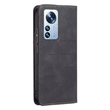 Xiaomi 12 Pro Case PU Leather and TPU - Black