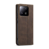 Xiaomi 13 Pro Case Secure Magnetic PU Leather - Coffee