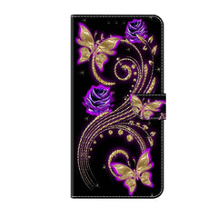 Xiaomi 13 Pro Case PU Leather - Purple Flower Butterfly